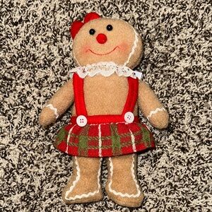 Hobby Lobby Gingerbread Plush with Red and Green Plaid Skirt
